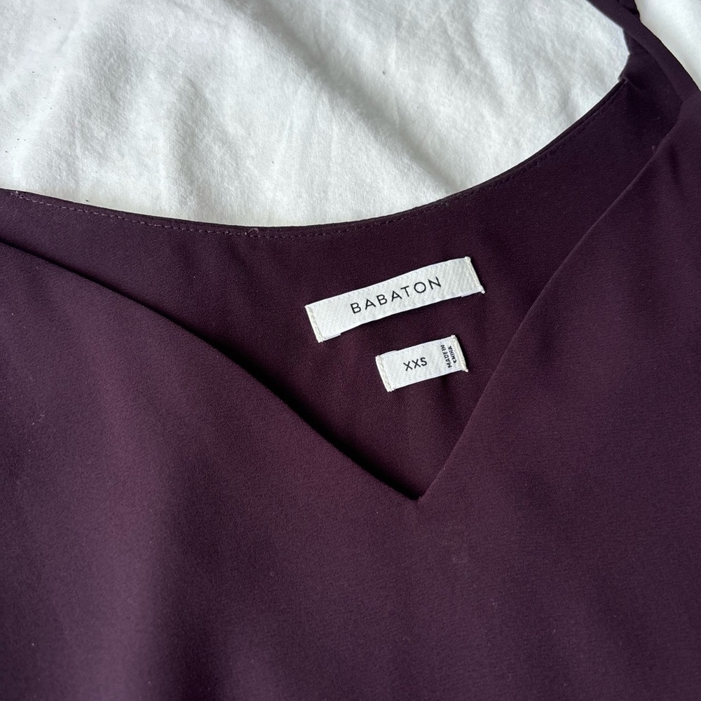 Babaton Deep Purple V-Neck Blouse